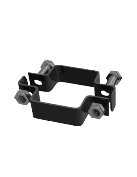 Staffa in metallo antracite per palo quadro 60x60 mm recinzione pannelli rigidi