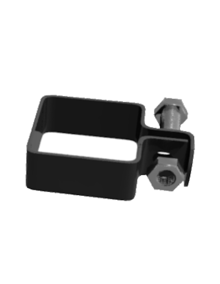 Staffa in metallo antracite per palo quadro 60x60 mm recinzione pannelli rigidi