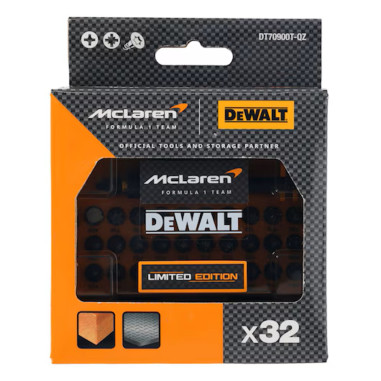 DeWalt Set Punte FLEXTORQ McLaren 32 Pezzi Acciaio durevole Cassetta tascabile