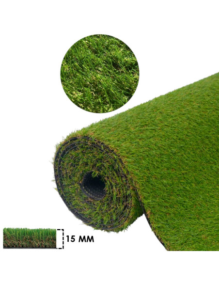 Prato sintetico 15 mm erba finta artificiale calpestabile tappeto verde da 2M