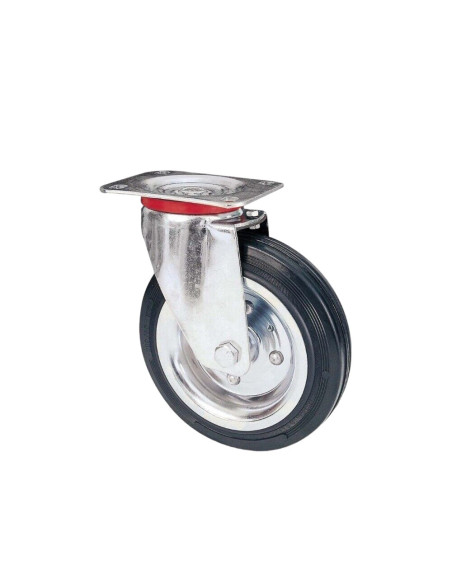 RUOTA AVO 80 140 x 37,5 mm IN GOMMA PIENA E SUPPORTO GIREVOLE