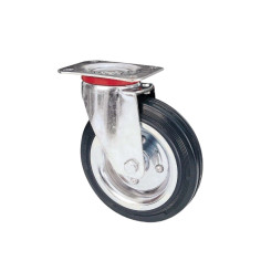RUOTA AVO 80 125 x 37,5 mm  IN GOMMA PIENA E SUPPORTO GIREVOLE