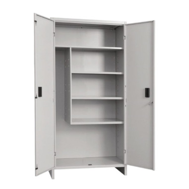 ARMADIO ARMADIETTO PORTASCOPE 80 x 40 x H179 Cm METALLO LAMIERA GRIGIO 2 ANTE
