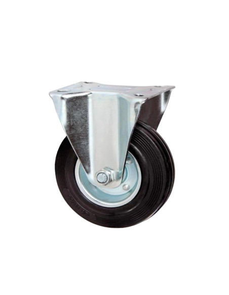 RUOTA AVO 80A 125 x 37,5 mm  IN GOMMA PIENA E SUPPORTO FISSO