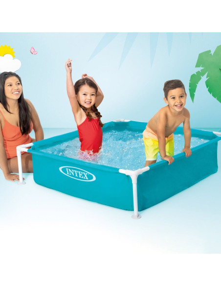 Piscina Quadrata per Bambini 122x122x30 cm, Celeste Intex 57173NP