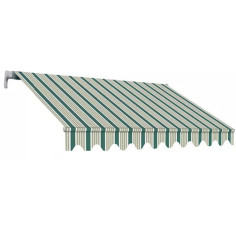 Tenda da sole avvolgibile a sbraccio righe bianco verde 200 h x 300 cm