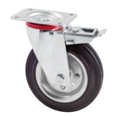 AVO 103 RUOTA IN GOMMA PIENA 150x37,5 SUPPORTO GIREVOLE E FRENO