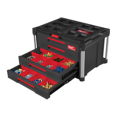 MILWAUKEE PACKOUT Cassettiere portautensili con 4 cassetti 363 x 564 x 414 mm