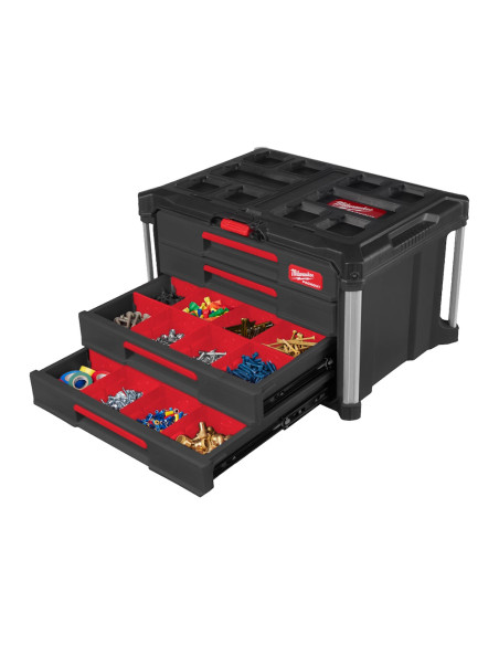 MILWAUKEE PACKOUT Cassettiere portautensili con 4 cassetti 363 x 564 x 414 mm