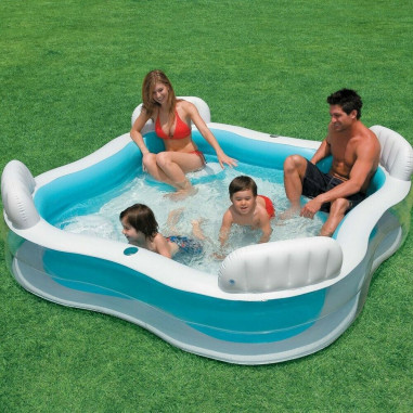 Intex 56475 Piscina Gonfiabile cm 229x229 Family con 4 sedute