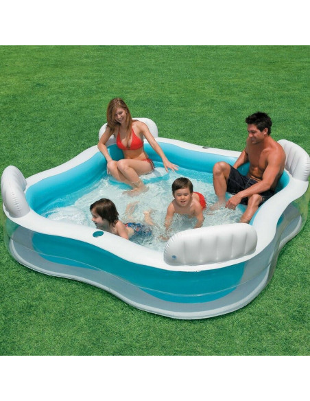 Intex 56475 Piscina Gonfiabile cm 229x229 Family con 4 sedute