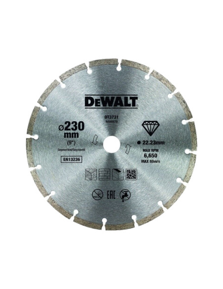 DeWALT DT3731-QZ DISCO DIAMANTATO SINTETIZZATO Ø 230 MM FORO 22,2 MM