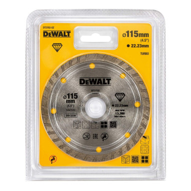 DeWALT DT3702-QZ DISCO DIAMANTATO SINTETIZZATO 115 MM FORO 22,3 MM