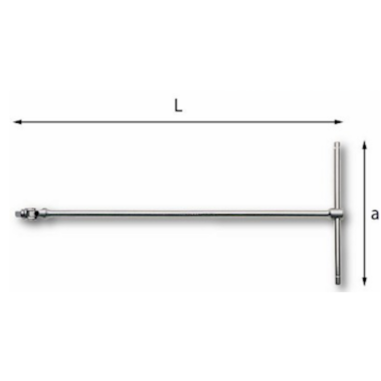 USAG 273 3/8 Q Chiave a T attacco quadro snodato esecuzione cromata