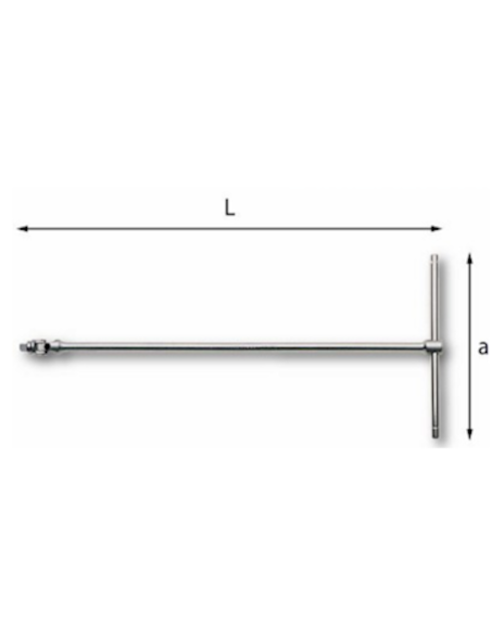 USAG 273 3/8 Q Chiave a T attacco quadro snodato esecuzione cromata