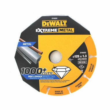 DEWALT DT40251 Disco da taglio per metalli diamantato 1000 tagli diametro 125 mm