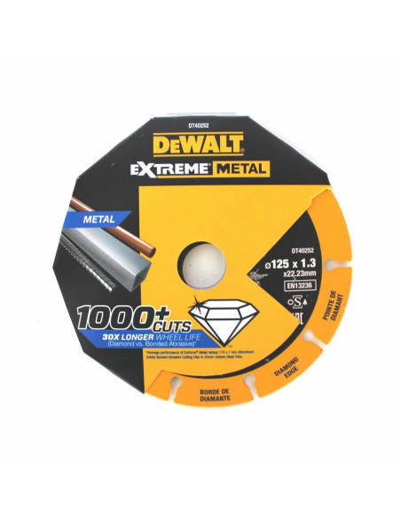 DEWALT DT40251 Disco da taglio per metalli diamantato 1000 tagli diametro 125 mm