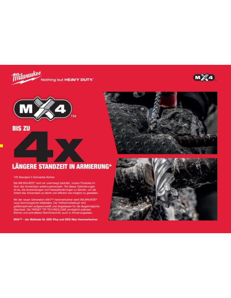 Punta MILWAUKEE MX4 trapano SDS PLUS 4 taglienti hitachi hilti bosch dewalt