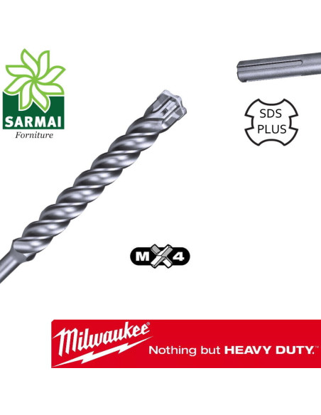 Punta MILWAUKEE MX4 trapano SDS PLUS 4 taglienti hitachi hilti bosch dewalt