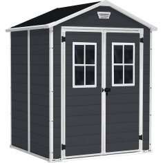 Keter Manor 6 x 5 Nera casetta capanno box da giardino porta utensili