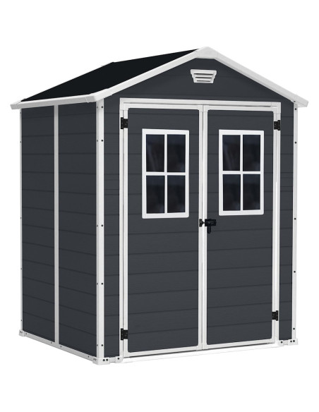 Keter Manor 6 x 5 Nera casetta capanno box da giardino porta utensili