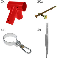 Losa Legnami Kit Altalena doppia palo tondo per bambini seggiolino non compreso