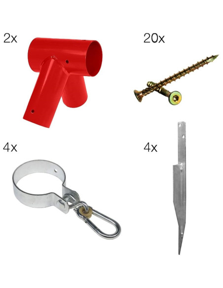 Losa Legnami Kit Altalena doppia palo tondo per bambini seggiolino non compreso