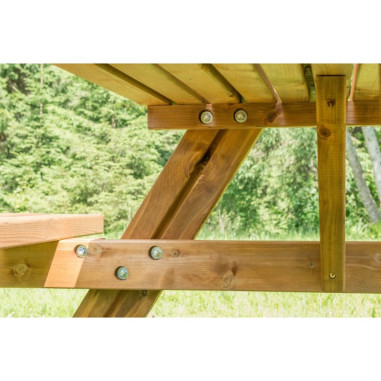 Losa Legnami Picnic Oasi in Legno  di color marrone 177 x 154 x 74h cm