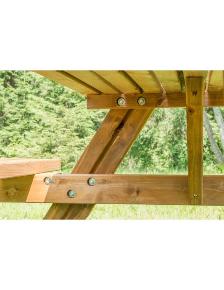 Losa Legnami Picnic Oasi in Legno  di color marrone 177 x 154 x 74h cm