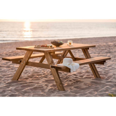 Losa Legnami Picnic Oasi in Legno  di color marrone 177 x 154 x 74h cm