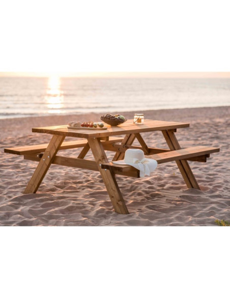 Losa Legnami Picnic Oasi in Legno  di color marrone 177 x 154 x 74h cm