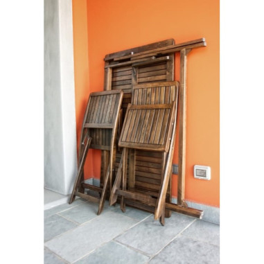 Losa Legnami Set Rodi Tavolo pieghevole e 4 Sedie pieghevoli Legno di carpino