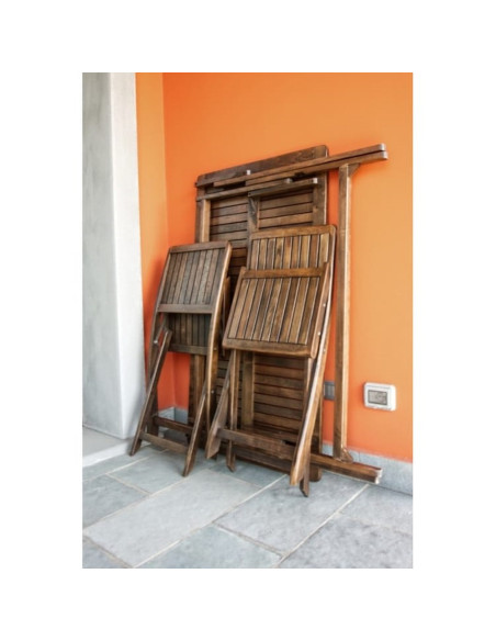 Losa Legnami Set Rodi Tavolo pieghevole e 4 Sedie pieghevoli Legno di carpino