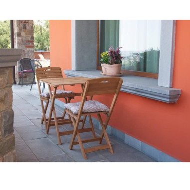 Losa Legnami Bistrot Cannes Tavolo pieghevole e 2 Sedie pieghevoli in Legno