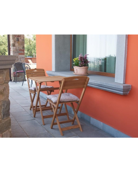 Losa Legnami Bistrot Cannes Tavolo pieghevole e 2 Sedie pieghevoli in Legno