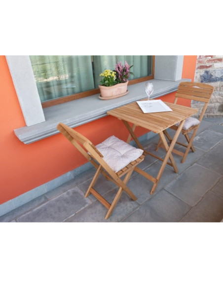 Losa Legnami Bistrot Cannes Tavolo pieghevole e 2 Sedie pieghevoli in Legno