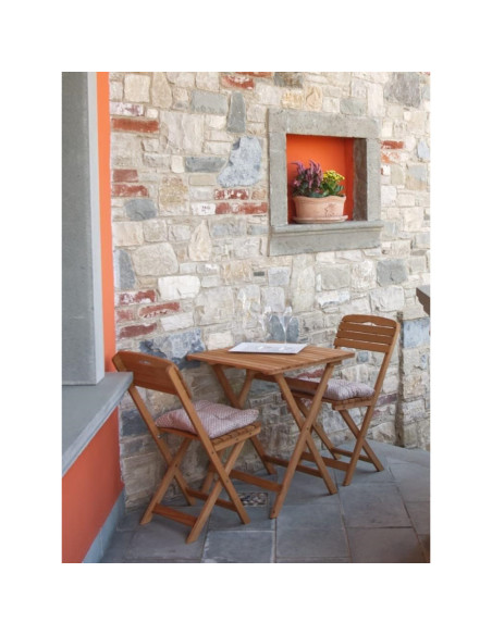 Losa Legnami Bistrot Cannes Tavolo pieghevole e 2 Sedie pieghevoli in Legno