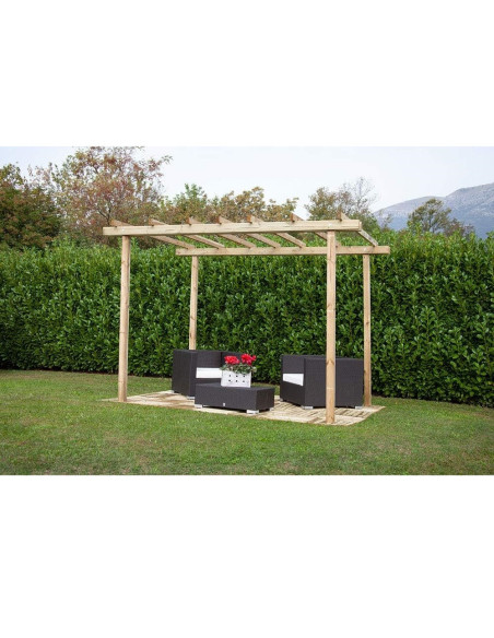 Losa Legnami Pergola Eco in pino massello impregnato in autoclave 300 x 300 cm