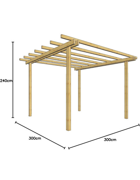 Losa Legnami Pergola Eco in pino massello impregnato in autoclave 300 x 300 cm