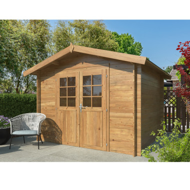 Casetta da giardino in legno Arisa 250x250 Abete impregnato in autoclave Marrone