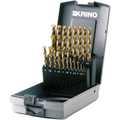 KRINO Serie assortimento 19 punte HSS-G rivestite al TITANIO custodia in ABS