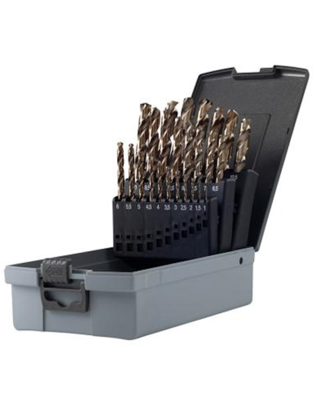 Krino Assortimento serie di punte cobalto HSS-CO 5% in scatola ABS 25 Pezzi