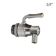 Rubinetto Antigoccia Attacco 1/2 Acciaio INOX Beccuccio Girevole Per Contenitori