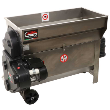 PIGIADIRASPATRICE INOX UVA APRIBILE CON VASCA E POMPA MOTORE DA 1800W