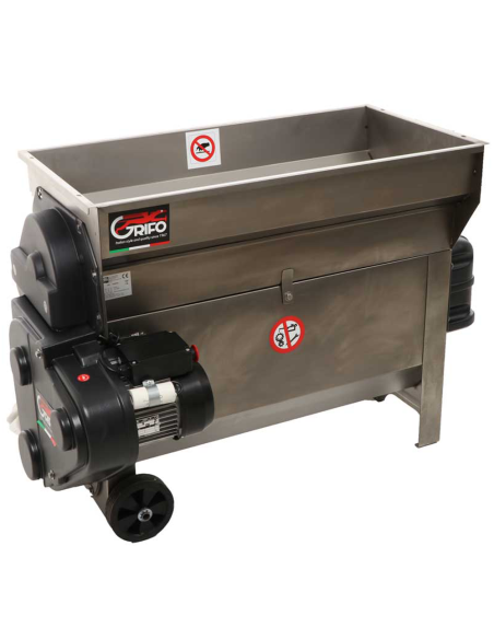 PIGIADIRASPATRICE INOX UVA APRIBILE CON VASCA E POMPA MOTORE DA 1800W