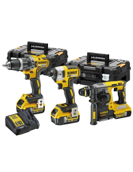Kit Dewalt 18V 5Ah Trapano Tassellatore Avvitatore batteria brushless