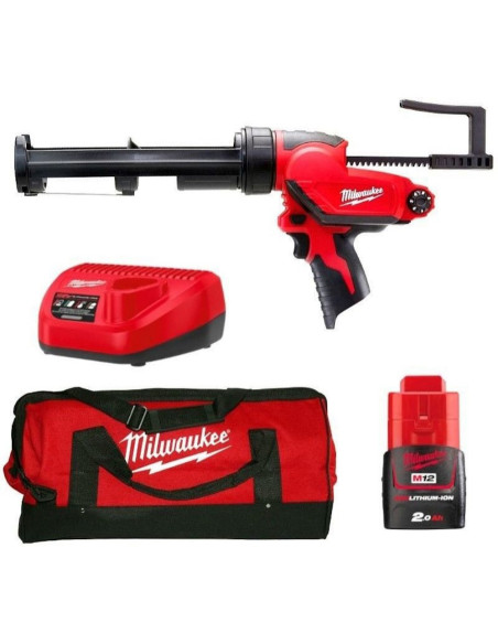 MILWAUKEE Pistola per silicone con portacartuccia 310ml M12 PCG/310C-201B 12 V