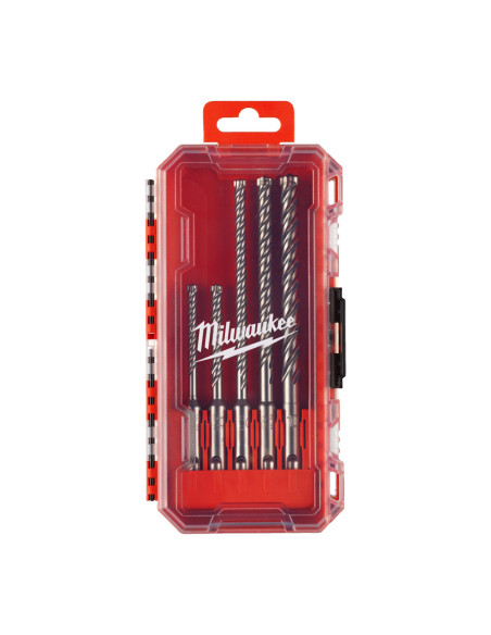 MILWAUKEE Punte SDS-Plus MX4 4 taglienti 5 punte fornito in cassetta di plastica