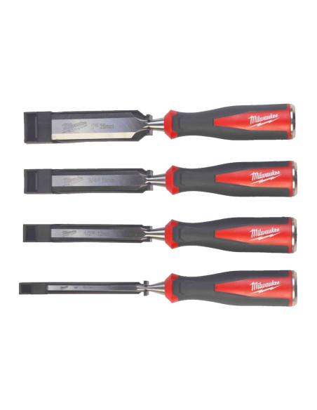 MILWAUKEE Set Scalpelli per Legno 4 Pezzi Lame di varie misure  6, 12, 19 e 25mm