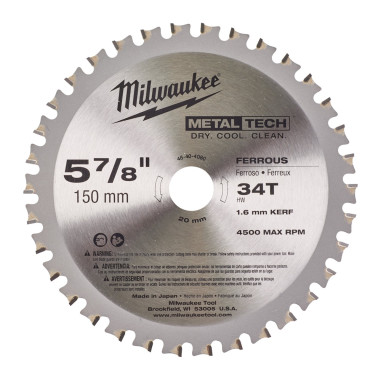 MILWAUKEE Lame per seghe circolari in Metallo Diametro 150 mm 34 n.Denti